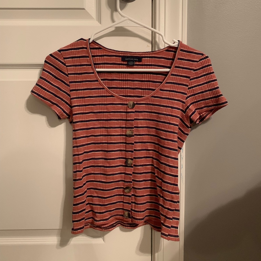 American Eagle Striped Button Shirt